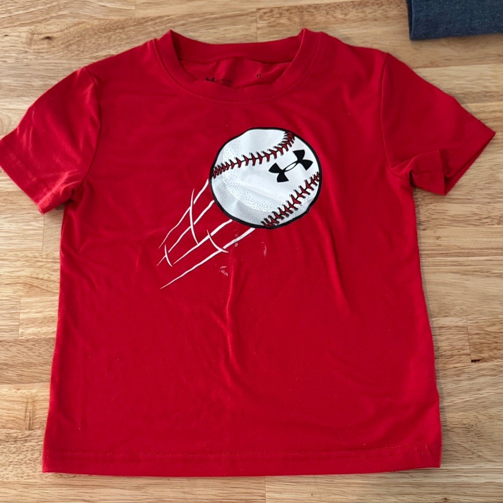 Under Armour Kids Red Baseball Tee